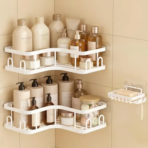 Corner Shower Caddy 3-Pack, White