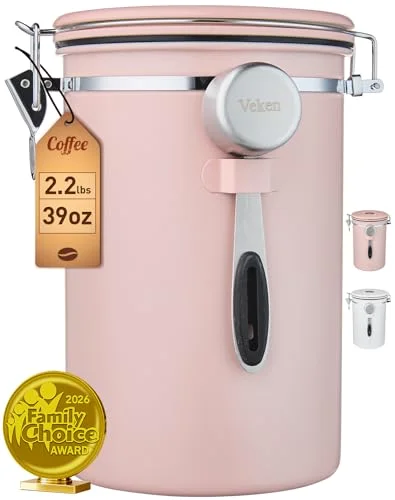 Coffee Canister, 39OZ, Pink