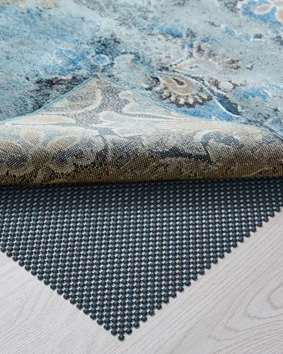Runner Rug Pad Gripper for Hardwood Floors, 2×8 ft, Dark Blue