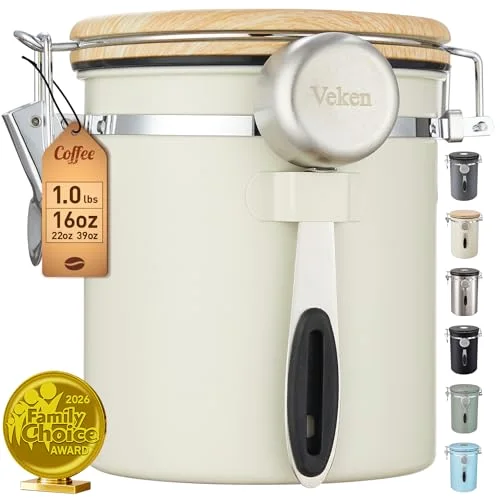 Coffee Canister, 16 oz, Cream