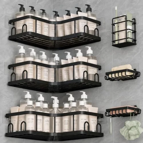 Large Capacity Corner Shower Caddy 6-Pack, Advanced Rustproof Design