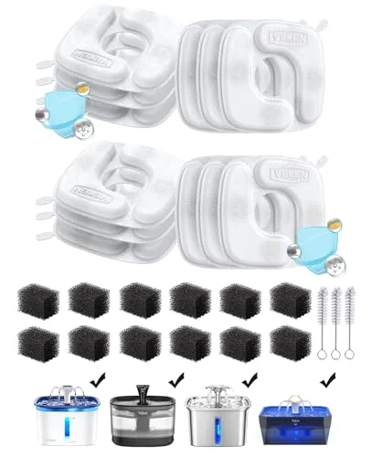 Cat Water Fountain Filters, 12 Pack Replacement Filters