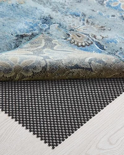 6x9 Ft Rug Pad Gripper for Hardwood Floors, Black