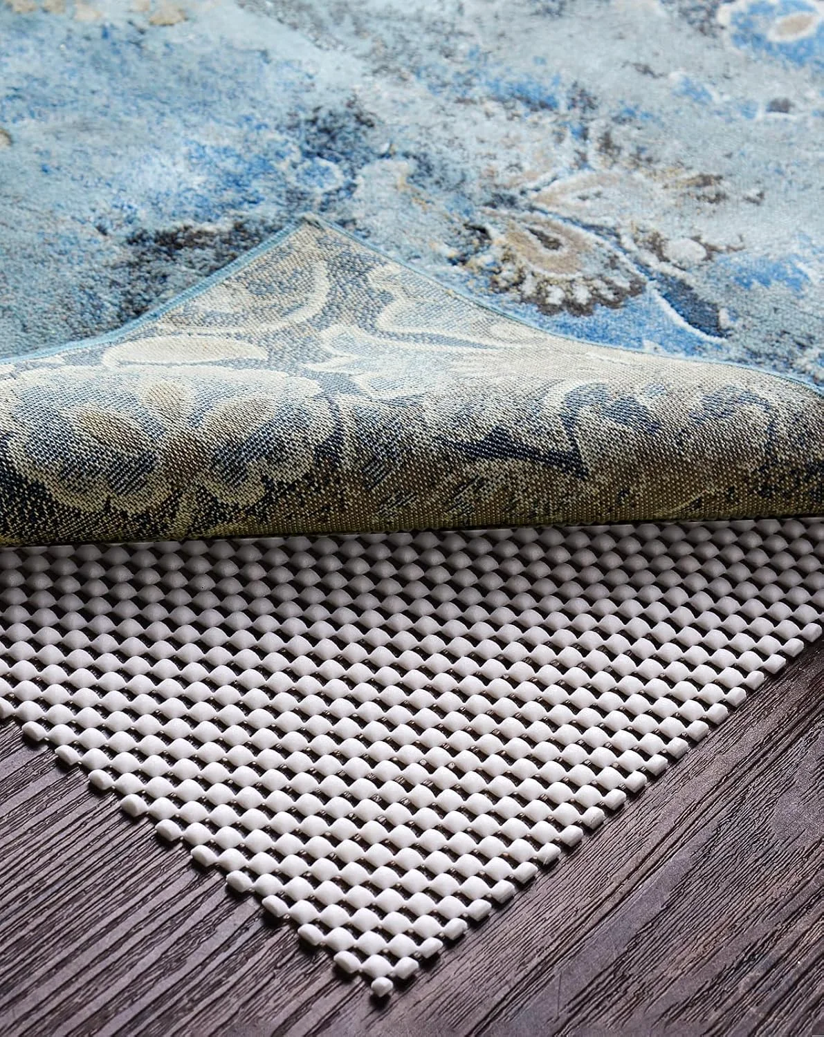 3x5 Ft Rug Pad Gripper for Hardwood Floors, White