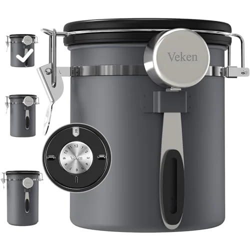Coffee Canister, 16 oz, Gray