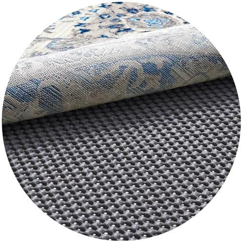 6 Ft Round Rug Pad Gripper for Hardwood Floors, Dark Grey