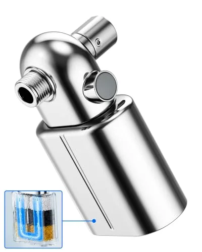 U-Channel Shower Filter to Reduce Chlorine, One-Press Replacement, Chrome