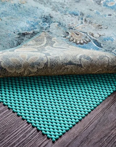 2x3 Ft Rug Pad Gripper for Hardwood Floors, Cyan