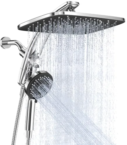 14" Luxurious Shower Head with Handheld, Full Body Coverage, Chrome