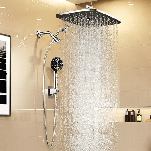 14" Wide Rain Shower Head with Handheld, Full Body Coverage & Spa-Like