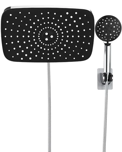 11.8“ Rain Shower Head with Handheld, Dual High Pressure Shower Heads, Chrome Silver