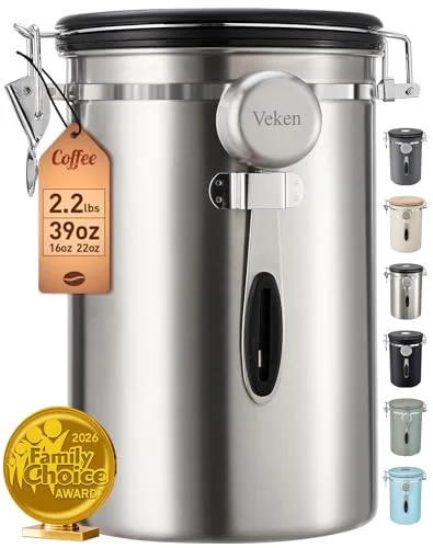 Coffee Canister, 39OZ, Iced Silver