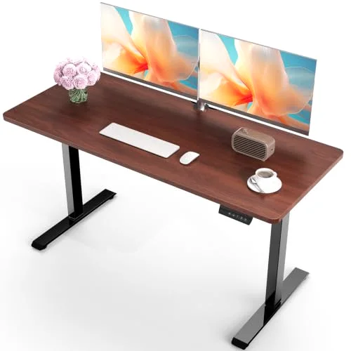 47.2 Inch Large Electric Standing Desk, Gaming Table, Walnut