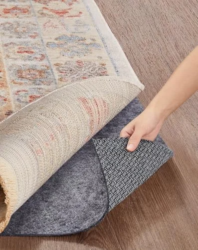 Non Slip Cushioned Rug Pad Gripper, Felt and Silicone Backing, 99 pc, 2×20 ft