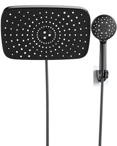 11.8“ Rain Shower Head with Handheld, Dual High Pressure Shower Heads, Black
