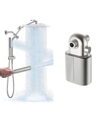 All Metal 10" Brushed Nickel Rain Shower Head with Handheld&Nickel Shower