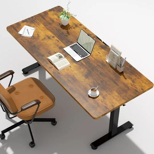 55 Inch, Height Adjustable Sit Stand Up, Brown