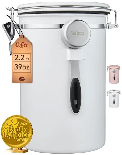Coffee Canister, 39OZ, Jet White