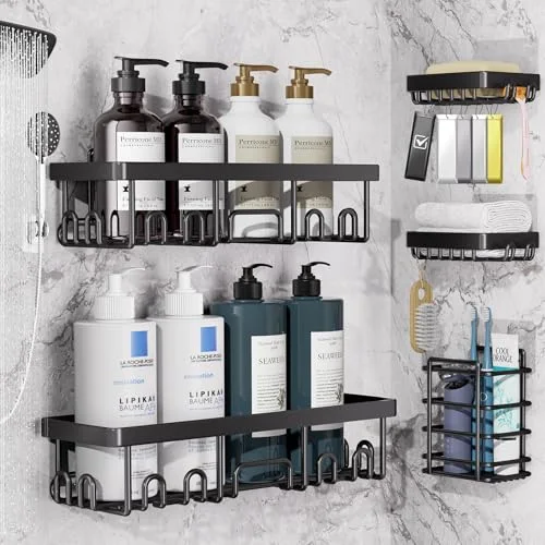 Shower Caddy 5-Pack, Black