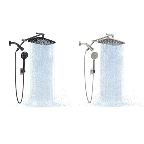 Shower Head with Handheld Matte Black & Brushed Nickel