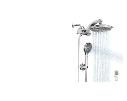 All Metal 12" Luxurious Shower Head with Handheld & Veken Filtered Shower