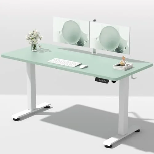 55 Inch Large Electric Standing Desk, Gaming Table, Green