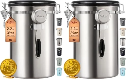 Coffee Canister, 39OZ, Iced Silver