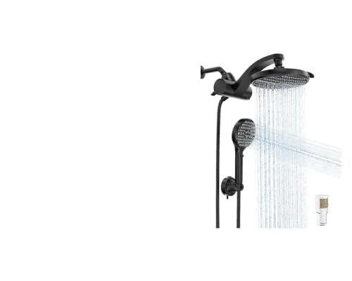 11.8" High Pressure Shower Head with Handheld & Veken Filtered Shower