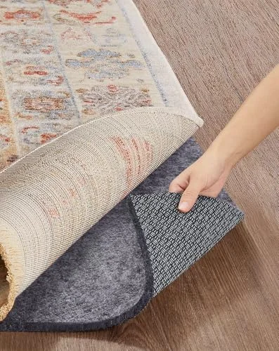 Non Slip Cushioned Rug Pad Gripper, Felt and Silicone Backing, 99 pc, 2×8 ft, 8"