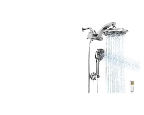 All Metal 10" Luxurious Rain Shower Head with Handheld Spray & Veken