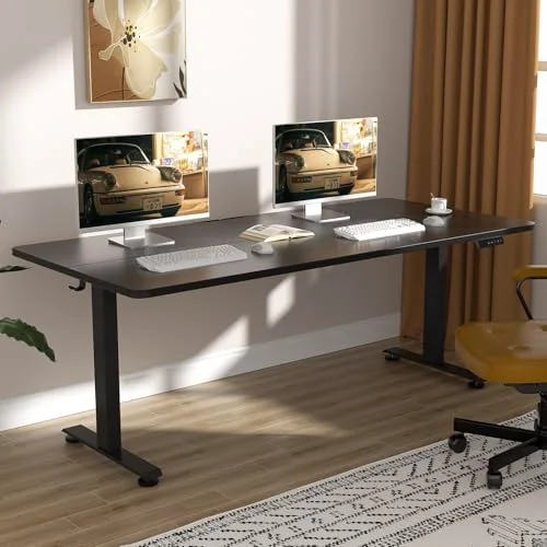 63×27.6 Inch Large Electric Standing Desk, Gaming Table, Cyber Black