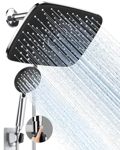 11.8“ Rain Shower Head with Handheld, Dual High Pressure Shower Heads, Chrome