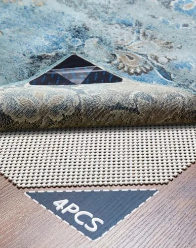 Rug Gripper Pad for Hardwood Floors Tile Floors with 4 Pcs Rug Tape