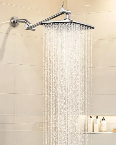 11.8" Rainfall Shower Head, 11" Stainless Steel Exension Arm