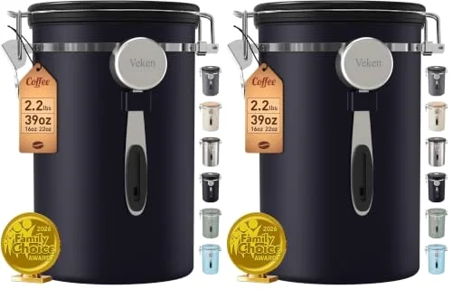 Coffee Canister, 39OZ, Black