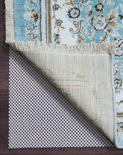 8x10 Ft Rug Pad Gripper for Hardwood Floors, Grey Blue