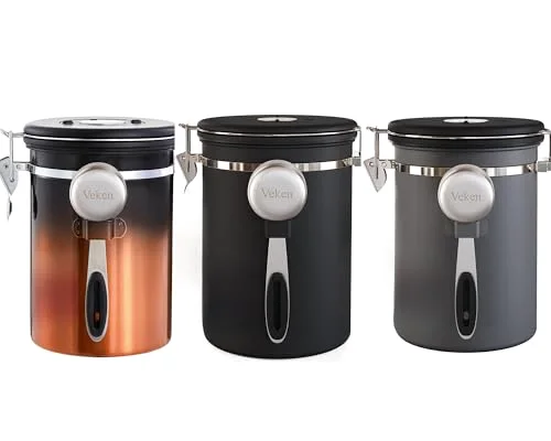 22oz Grey&Black&Copper Coffee Canister