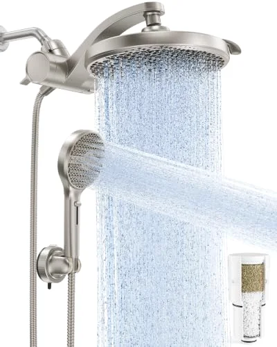 Nickel Filtered Shower Head with Handheld, Multi-pattern Shower Heads