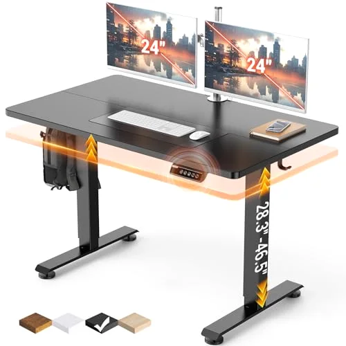 47.2 Inch Large Electric Standing Desk, Gaming Table, Cyber Black