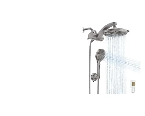 All Metal 10" Luxurious Rain Shower Head with Handheld Spray & Veken
