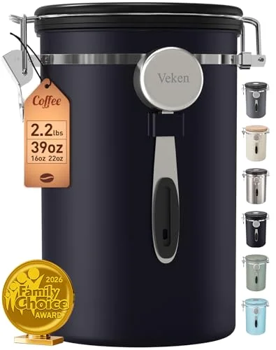 Coffee Canister, 39OZ, Black