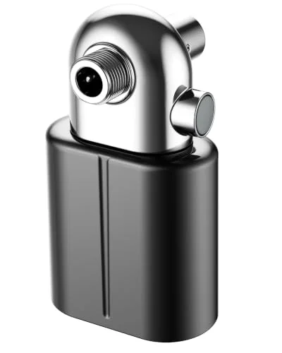 U-Channel Shower Filter to Reduce Chlorine, One-Press Replacement, Black & Chrome