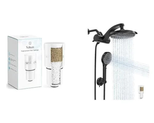Filtered Shower Head with Handheld, Matte Black