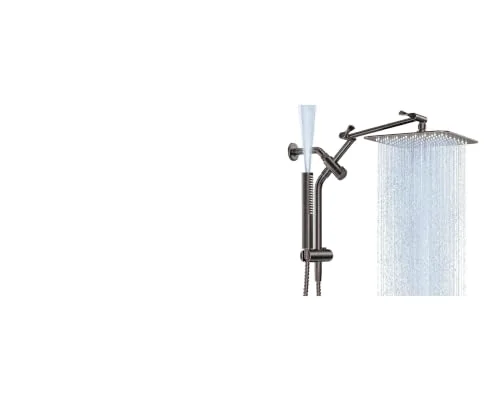 All Metal 10" Shower Head with Handheld, Chrome & Oil Rubbed Bronze