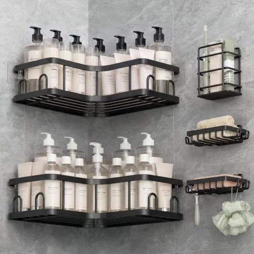 Large Capacity Corner Shower Caddy 5-Pack, Advanced Rustproof Design