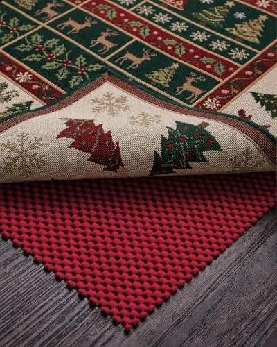 6x9 Ft Rug Pad Gripper for Hardwood Floors, Red