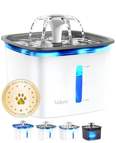 Innovation Award Winner 95oz/2.8L Cat Water Fountain, Grey