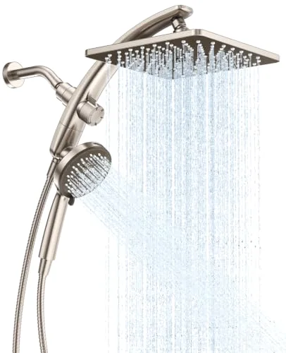 10" Square Shower Head with Handheld, Multi-pattern, Starlight